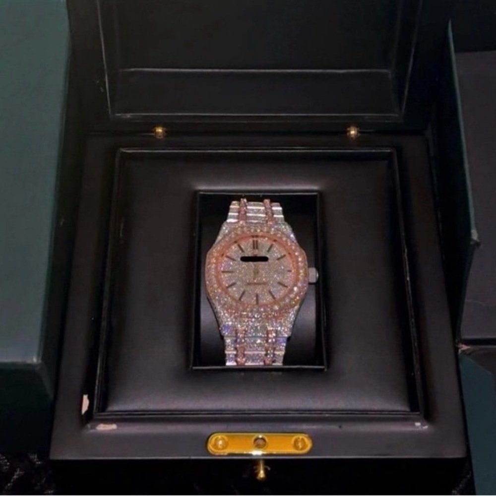 Iced out Watch Moissanite custom 42mm